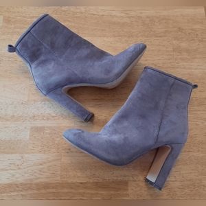 Taupe Faux Suede Heeled Booties